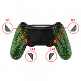 eXtremeRate Textured Green Dawn Remappable Remap Kit with Redesigned Back Shell & 4 Back Buttons for PS4 Controller JDM 040/050/055 - P4RM010