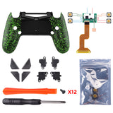 eXtremeRate Textured Green Dawn Remappable Remap Kit with Redesigned Back Shell & 4 Back Buttons for PS4 Controller JDM 040/050/055 - P4RM010