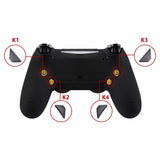 eXtremeRate Soft Touch Black Dawn Remappable Remap Kit with Redesigned Back Shell & 4 Back Buttons for PS4 Controller JDM 040/050/055 - P4RM011