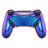 eXtremeRate Chameleon Purple Blue Dawn Remappable Remap Kit with Redesigned Back Shell & 4 Back Buttons for PS4 Controller JDM 040/050/055 - P4RM012