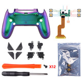eXtremeRate Chameleon Purple Green Blue Remappable Remap Kit with Redesigned Back Shell & 4 Back Buttons for PS4 Controller JDM 040/050/055 - P4RM013
