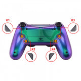 eXtremeRate Chameleon Purple Green Blue Remappable Remap Kit with Redesigned Back Shell & 4 Back Buttons for PS4 Controller JDM 040/050/055 - P4RM013