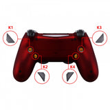 eXtremeRate Soft Touch Red Remappable Remap Kit with Redesigned Back Shell & 4 Back Buttons for PS4 Controller JDM 040/050/055 - P4RM014