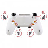 eXtremeRate White Remappable Remap Kit with Redesigned Back Shell & 4 Back Buttons for PS4 Controller JDM 040/050/055 - P4RM015