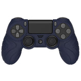 PlayVital Guardian Edition Midnight Blue Ergonomic Soft Anti-Slip Controller Silicone Case Cover for PS4, Rubber Protector Skins with Black Joystick Caps for PS4 Slim PS4 Pro Controller - P4CC0061