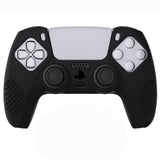 PlayVital Black 3D Studded Edition Anti-slip Silicone Cover Skin for 5 Controller, Soft Rubber Case Protector for PS5 Wireless Controller with 6 Black Thumb Grip Caps - TDPF001