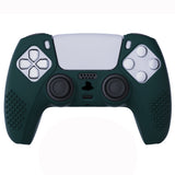 PlayVital Racing Green 3D Studded Edition Anti-slip Silicone Cover Skin for 5 Controller, Soft Rubber Case Protector for PS5 Wireless Controller with 6 Black Thumb Grip Caps - TDPF004