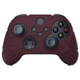 PlayVital Guardian Edition Wine Red Ergonomic Soft Anti-slip Controller Silicone Case Cover, Rubber Protector Skins with Black Joystick Caps for Xbox Series S and Xbox Series X Controller - HCX3011