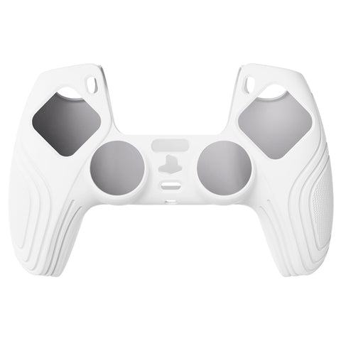 PlayVital White Ergonomic Stick Caps Thumb Grips for PS5, PS4