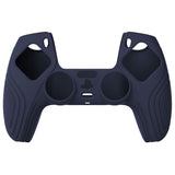 PlayVital Samurai Edition Midnight Blue Anti-slip Controller Grip Silicone Skin, Ergonomic Soft Rubber Protective Case Cover for PlayStation 5 PS5 Controller with Black Thumb Stick Caps - BWPF003