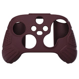 PlayVital Guardian Edition Wine Red Ergonomic Soft Anti-slip Controller Silicone Case Cover, Rubber Protector Skins with Black Joystick Caps for Xbox Series S and Xbox Series X Controller - HCX3011
