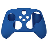 PlayVital Blue Pure Series Anti-Slip Silicone Cover Skin for Xbox Series X Controller, Soft Rubber Case Protector for Xbox Series S Controller with Black Thumb Grip Caps - BLX3008