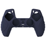 PlayVital Guardian Edition Midnight Blue Ergonomic Soft Anti-slip Controller Silicone Case Cover, Rubber Protector Skins with Black Joystick Caps for PS5 Controller - YHPF003