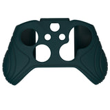PlayVital Samurai Edition Racing Green Anti-Slip Controller Grip Silicone Skin for Xbox One X/S Controller, Ergonomic Soft Rubber Protective Case Cover for Xbox One S/X Controller with Black Thumb Stick Caps - XOQ037