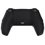 PlayVital Knight Edition Black & White Two Tone Anti-Slip Silicone Cover Skin for Playstation 5 Controller, Soft Rubber Case for PS5 Controller with Thumb Grip Caps - QSPF002