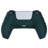 PlayVital Guardian Edition Racing Green Blue Ergonomic Soft Anti-slip Controller Silicone Case Cover, Rubber Protector Skins with Black Joystick Caps for PS5 Controller - YHPF004