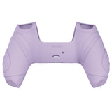 PlayVital Guardian Edition Mauve Purple Ergonomic Soft Anti-slip Controller Silicone Case Cover, Rubber Protector Skins with White Joystick Caps for PS5 Controller - YHPF009