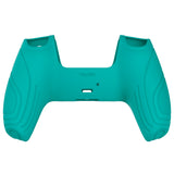 PlayVital Samurai Edition Aqua Green Anti-slip Controller Grip Silicone Skin, Ergonomic Soft Rubber Protective Case Cover for PlayStation 5 PS5 Controller with Black Thumb Stick Caps - BWPF010