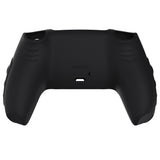 PlayVital Knight Edition Black & White Two Tone Anti-Slip Silicone Cover Skin for Playstation 5 Controller, Soft Rubber Case for PS5 Controller with Thumb Grip Caps - QSPF002