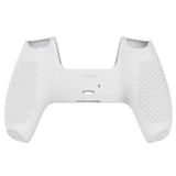 PlayVital White 3D Studded Edition Anti-slip Silicone Cover Skin for 5 Controller, Soft Rubber Case Protector for PS5 Wireless Controller with 6 White Thumb Grip Caps - TDPF002