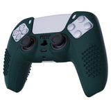 PlayVital Racing Green 3D Studded Edition Anti-slip Silicone Cover Skin for 5 Controller, Soft Rubber Case Protector for PS5 Wireless Controller with 6 Black Thumb Grip Caps - TDPF004