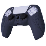 PlayVital Guardian Edition Midnight Blue Ergonomic Soft Anti-slip Controller Silicone Case Cover, Rubber Protector Skins with Black Joystick Caps for PS5 Controller - YHPF003