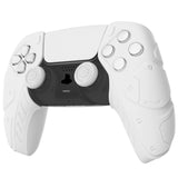 PlayVital Mecha Edition White Ergonomic Soft Controller Silicone Case Grips for PS5 Controller, Rubber Protector Skins with Thumbstick Caps for PS5 Controller – Compatible with Charging Station - JGPF002