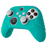 PlayVital Guardian Edition Aqua Green Ergonomic Soft Anti-slip Controller Silicone Case Cover, Rubber Protector Skins with Black Joystick Caps for Xbox Series S and Xbox Series X Controller - HCX3010