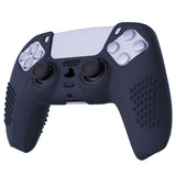 PlayVital Midnight Blue 3D Studded Edition Anti-slip Silicone Cover Skin for 5 Controller, Soft Rubber Case Protector for PS5 Wireless Controller with 6 Black Thumb Grip Caps - TDPF003