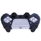 PlayVital Guardian Edition Midnight Blue Ergonomic Soft Anti-slip Controller Silicone Case Cover, Rubber Protector Skins with Black Joystick Caps for PS5 Controller - YHPF003