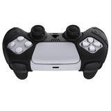 PlayVital Mecha Edition Black Ergonomic Soft Controller Silicone Case Grips for PS5 Controller, Rubber Protector Skins with Thumbstick Caps for PS5 Controller – Compatible with Charging Station - JGPF001