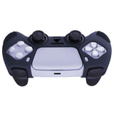 PlayVital Midnight Blue 3D Studded Edition Anti-slip Silicone Cover Skin for 5 Controller, Soft Rubber Case Protector for PS5 Wireless Controller with 6 Black Thumb Grip Caps - TDPF003