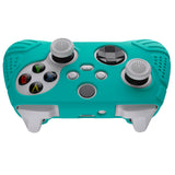 PlayVital Guardian Edition Aqua Green Ergonomic Soft Anti-slip Controller Silicone Case Cover, Rubber Protector Skins with Black Joystick Caps for Xbox Series S and Xbox Series X Controller - HCX3010