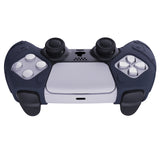 PlayVital Mecha Edition Midnight Blue Ergonomic Soft Controller Silicone Case Grips for PS5 Controller, Rubber Protector Skins with Thumbstick Caps for PS5 Controller – Compatible with Charging Station - JGPF003