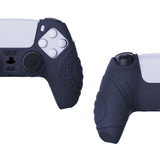 PlayVital Guardian Edition Midnight Blue Ergonomic Soft Anti-slip Controller Silicone Case Cover, Rubber Protector Skins with Black Joystick Caps for PS5 Controller - YHPF003