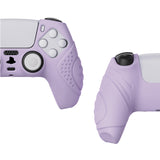 PlayVital Guardian Edition Mauve Purple Ergonomic Soft Anti-slip Controller Silicone Case Cover, Rubber Protector Skins with White Joystick Caps for PS5 Controller - YHPF009