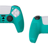 PlayVital Aqua Green 3D Studded Edition Anti-slip Silicone Cover Skin for 5 Controller, Soft Rubber Case Protector for PS5 Wireless Controller with 6 Black Thumb Grip Caps - TDPF010
