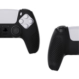 PlayVital Black 3D Studded Edition Anti-slip Silicone Cover Skin for 5 Controller, Soft Rubber Case Protector for PS5 Wireless Controller with 6 Black Thumb Grip Caps - TDPF001