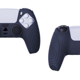 PlayVital Samurai Edition Midnight Blue Anti-slip Controller Grip Silicone Skin, Ergonomic Soft Rubber Protective Case Cover for PlayStation 5 PS5 Controller with Black Thumb Stick Caps - BWPF003