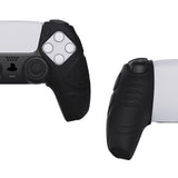 PlayVital Mecha Edition Black Ergonomic Soft Controller Silicone Case Grips for PS5 Controller, Rubber Protector Skins with Thumbstick Caps for PS5 Controller – Compatible with Charging Station - JGPF001