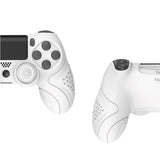PlayVital Guardian Edition White Ergonomic Soft Anti-Slip Controller Silicone Case Cover for PS4, Rubber Protector Skins with white Joystick Caps for PS4 Slim PS4 Pro Controller - P4CC0060