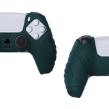 PlayVital Guardian Edition Racing Green Blue Ergonomic Soft Anti-slip Controller Silicone Case Cover, Rubber Protector Skins with Black Joystick Caps for PS5 Controller - YHPF004