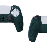 PlayVital Racing Green 3D Studded Edition Anti-slip Silicone Cover Skin for 5 Controller, Soft Rubber Case Protector for PS5 Wireless Controller with 6 Black Thumb Grip Caps - TDPF004
