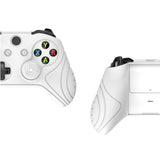 PlayVital Samurai Edition White Anti-Slip Controller Grip Silicone Skin for Xbox One X/S Controller, Ergonomic Soft Rubber Protective Case Cover for Xbox One S/X Controller with White Thumb Stick Caps - XOQ035