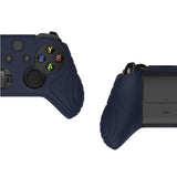 PlayVital Samurai Edition Midnight Blue Anti-Slip Controller Grip Silicone Skin for Xbox One X/S Controller, Ergonomic Soft Rubber Protective Case Cover for Xbox One S/X Controller with Black Thumb Stick Caps - XOQ036