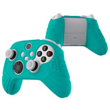 PlayVital Guardian Edition Aqua Green Ergonomic Soft Anti-slip Controller Silicone Case Cover, Rubber Protector Skins with Black Joystick Caps for Xbox Series S and Xbox Series X Controller - HCX3010