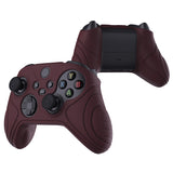 PlayVital Samurai Edition Wine Red Anti-slip Controller Grip Silicone Skin, Ergonomic Soft Rubber Protective Case Cover for Xbox Series S/X Controller with Black Thumb Stick Caps - WAX3011