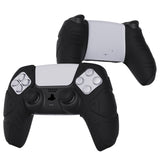 PlayVital Mecha Edition Black Ergonomic Soft Controller Silicone Case Grips for PS5 Controller, Rubber Protector Skins with Thumbstick Caps for PS5 Controller – Compatible with Charging Station - JGPF001