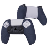 PlayVital Mecha Edition Midnight Blue Ergonomic Soft Controller Silicone Case Grips for PS5 Controller, Rubber Protector Skins with Thumbstick Caps for PS5 Controller – Compatible with Charging Station - JGPF003