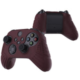 PlayVital Guardian Edition Wine Red Ergonomic Soft Anti-slip Controller Silicone Case Cover, Rubber Protector Skins with Black Joystick Caps for Xbox Series S and Xbox Series X Controller - HCX3011